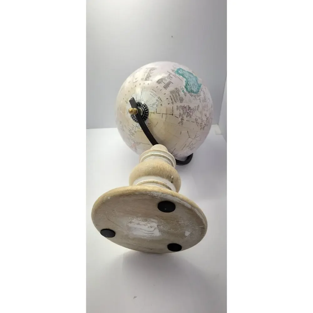 World Time Desk Top World Globe With Wood Stand